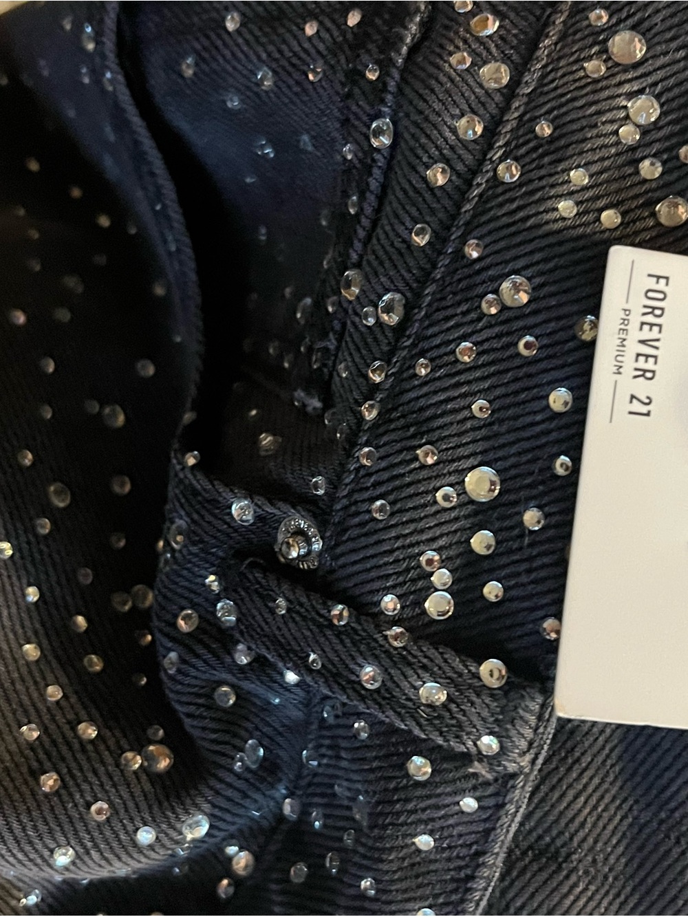 Forever 21 Black Wide-Leg Jeans with Stud Embellishments - Picture 5 of 7